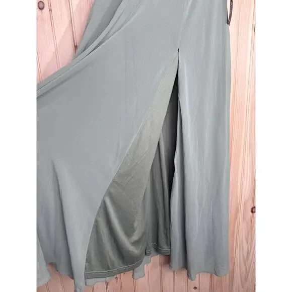 NWT Lulus Absolutely Breathtaking Sage Brush Maxi Dress Wedding Maid of Honor S - Picture 8 of 8